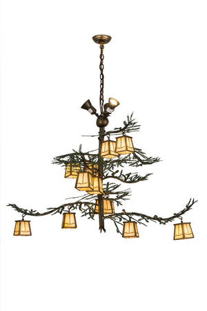 Meyda Tiffany - 188463 - 15 Light Chandelier - Pine Branch - Antique Copper/Green