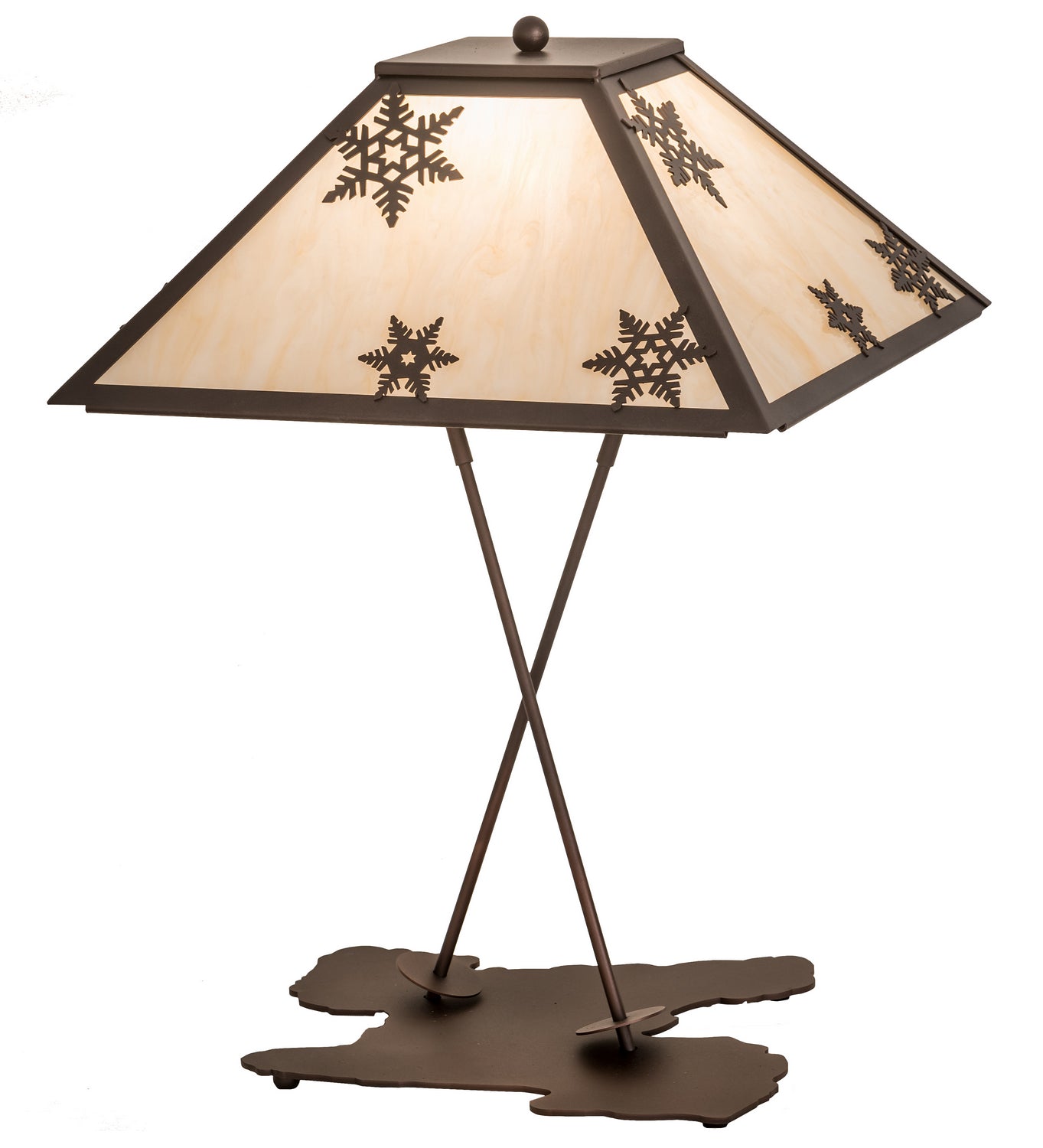 Meyda Tiffany - 188530 - One Light Table Lamp - Snowflake - Mahogany Bronze