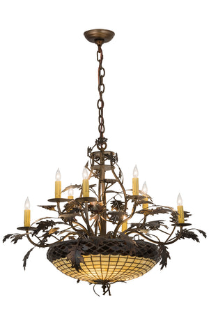 Meyda Tiffany - 188594 - 11 Light Chandelier - Greenbriar Oak - Dark Burnished Antique Copper