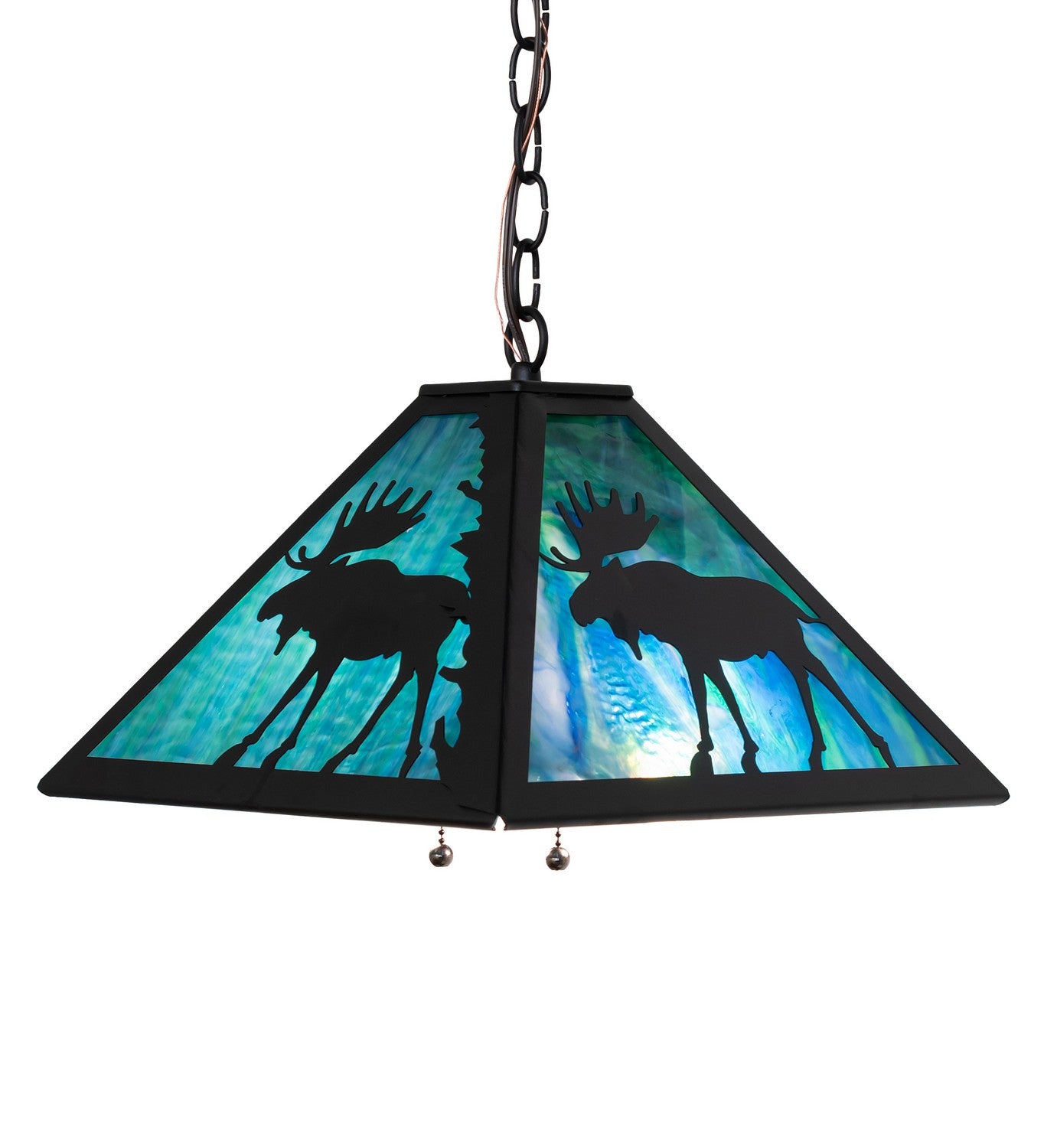 Meyda Tiffany - 188740 - Two Light Pendant - Lone Moose - Textured Black