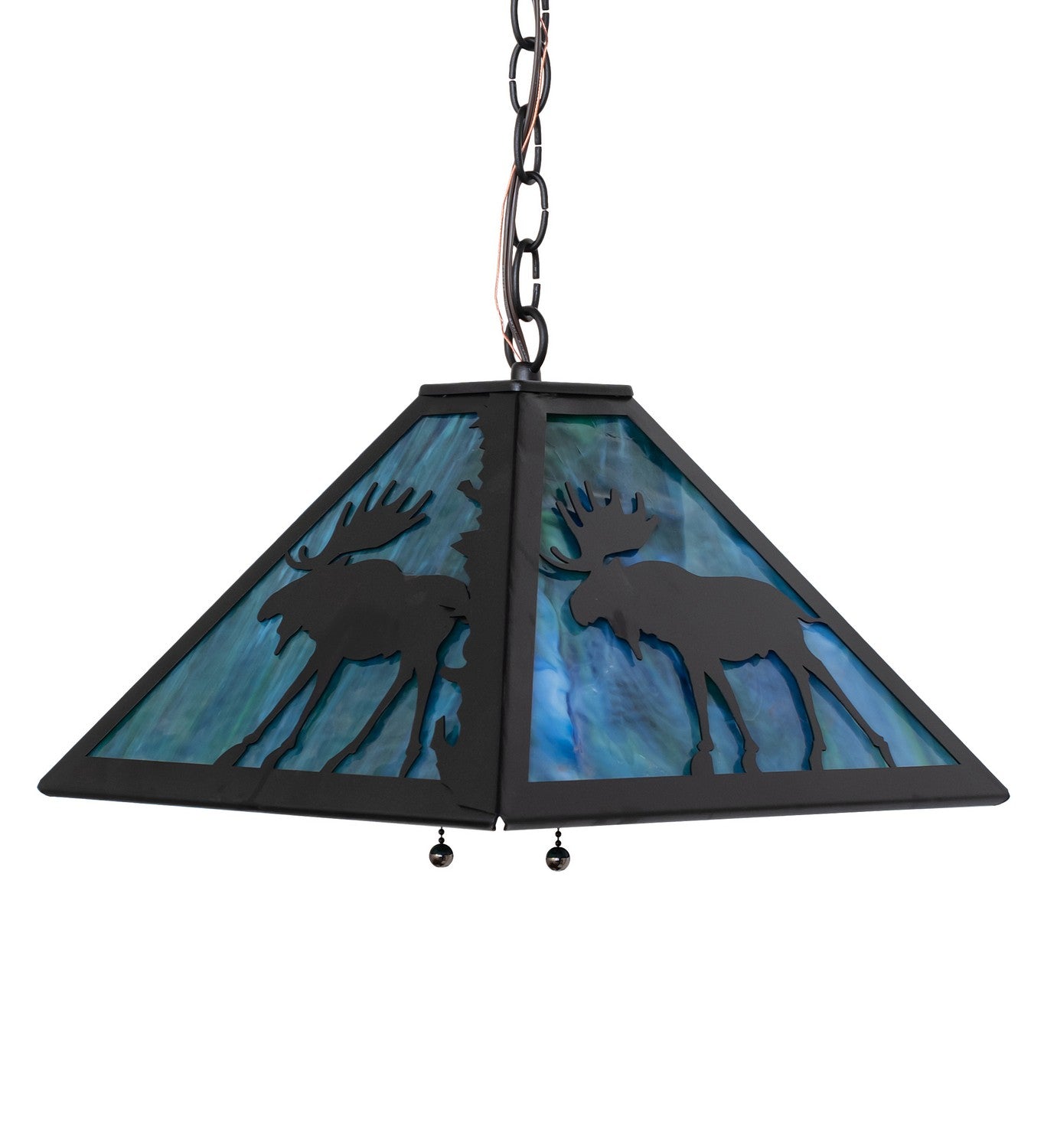 Meyda Tiffany - 188740 - Two Light Pendant - Lone Moose - Textured Black