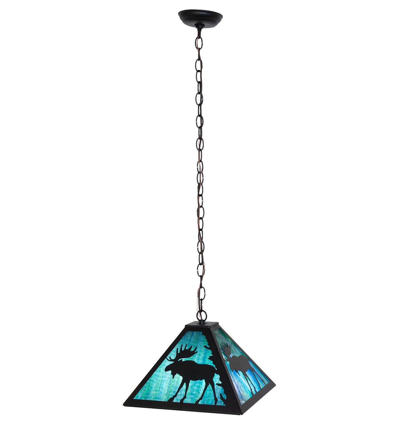 Meyda Tiffany - 188740 - Two Light Pendant - Lone Moose - Textured Black