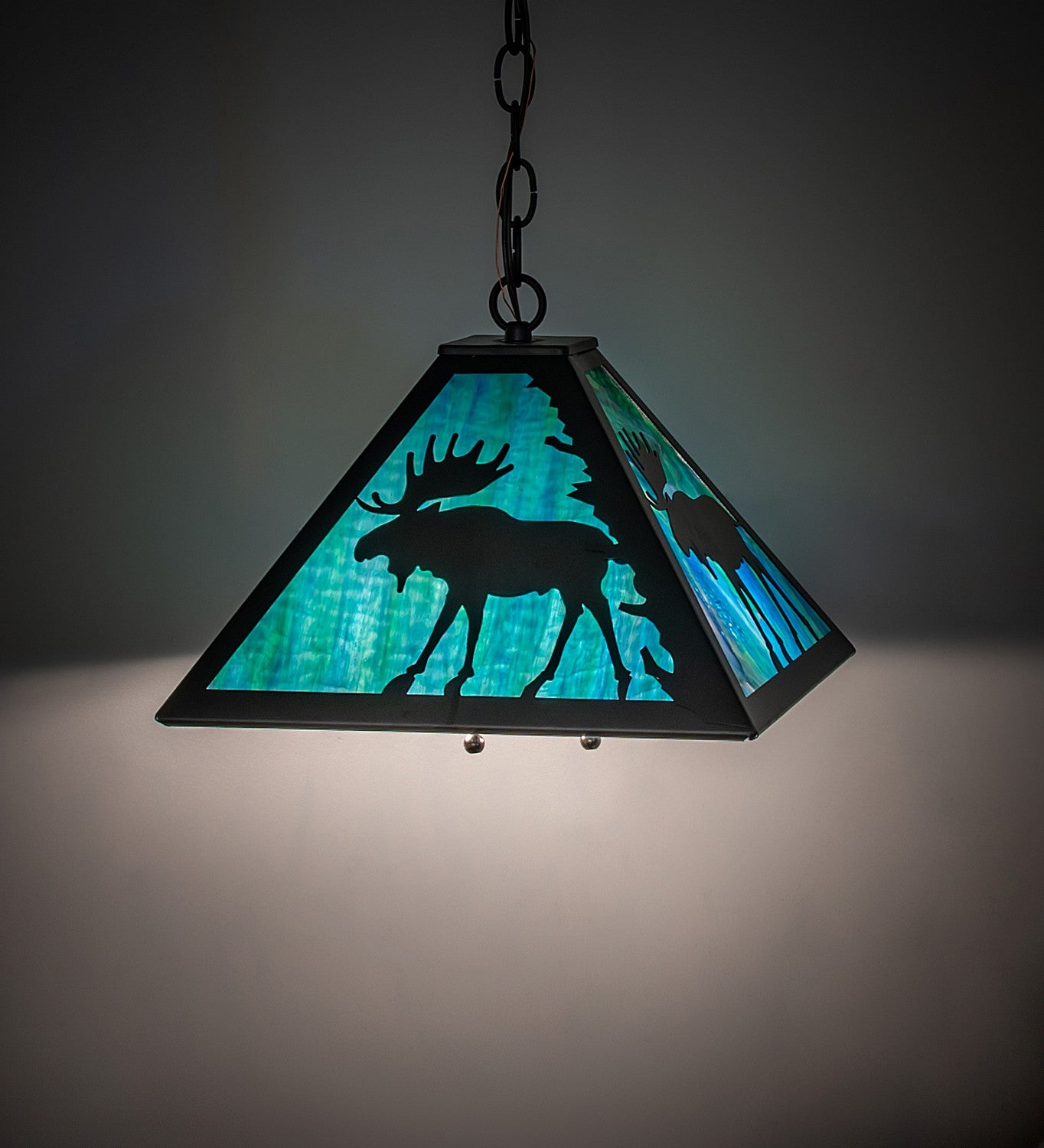 Meyda Tiffany - 188740 - Two Light Pendant - Lone Moose - Textured Black