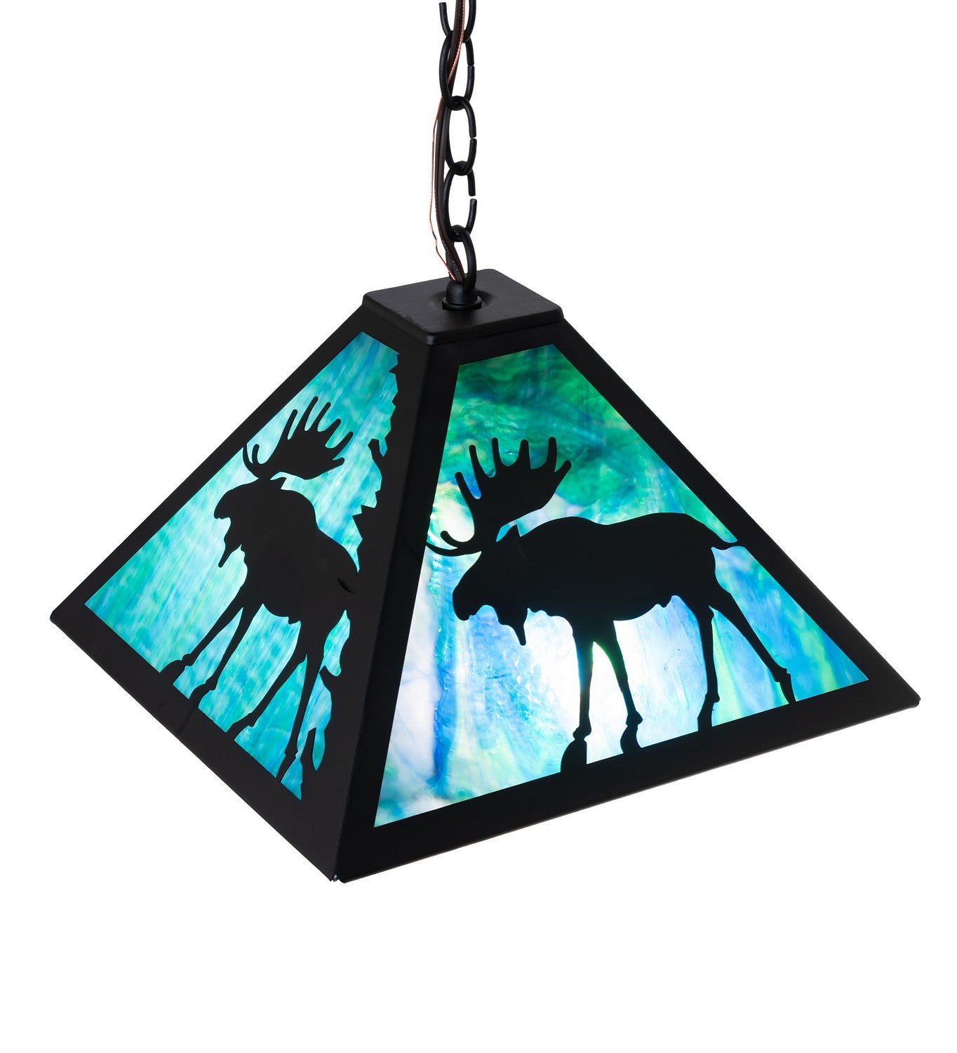 Meyda Tiffany - 188740 - Two Light Pendant - Lone Moose - Textured Black