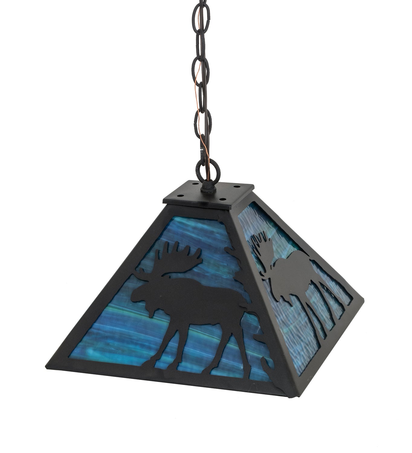 Meyda Tiffany - 188740 - Two Light Pendant - Lone Moose - Textured Black