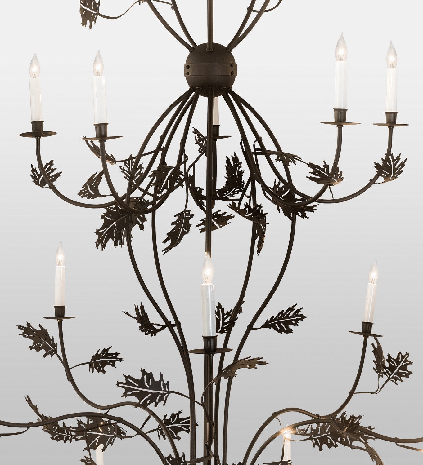 Meyda Tiffany - 189564 - 25 Light Chandelier - Oak Leaf - Textured Black