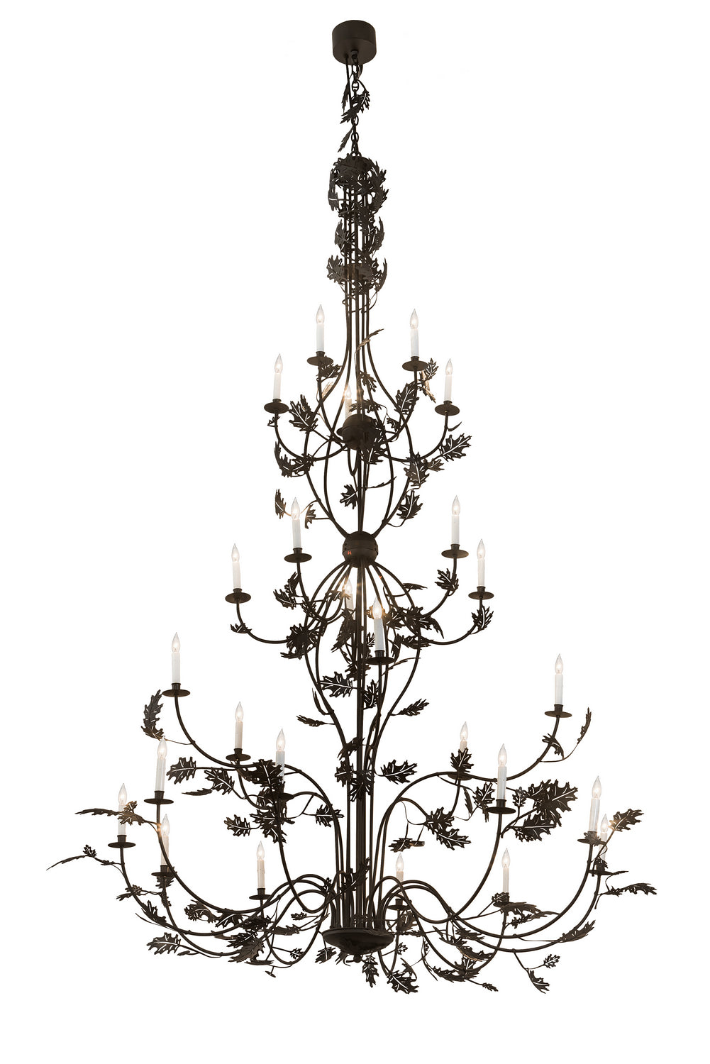 Meyda Tiffany - 189564 - 25 Light Chandelier - Oak Leaf - Textured Black