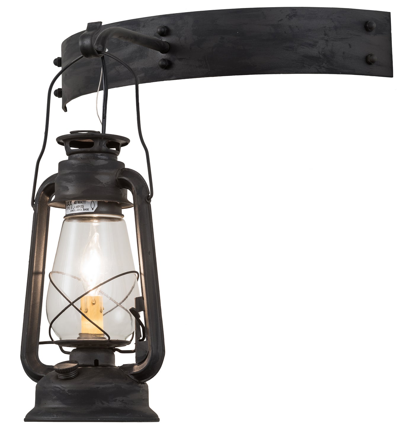 Meyda Tiffany - 190213 - One Light Wall Sconce - Miners Lantern - Costello Black