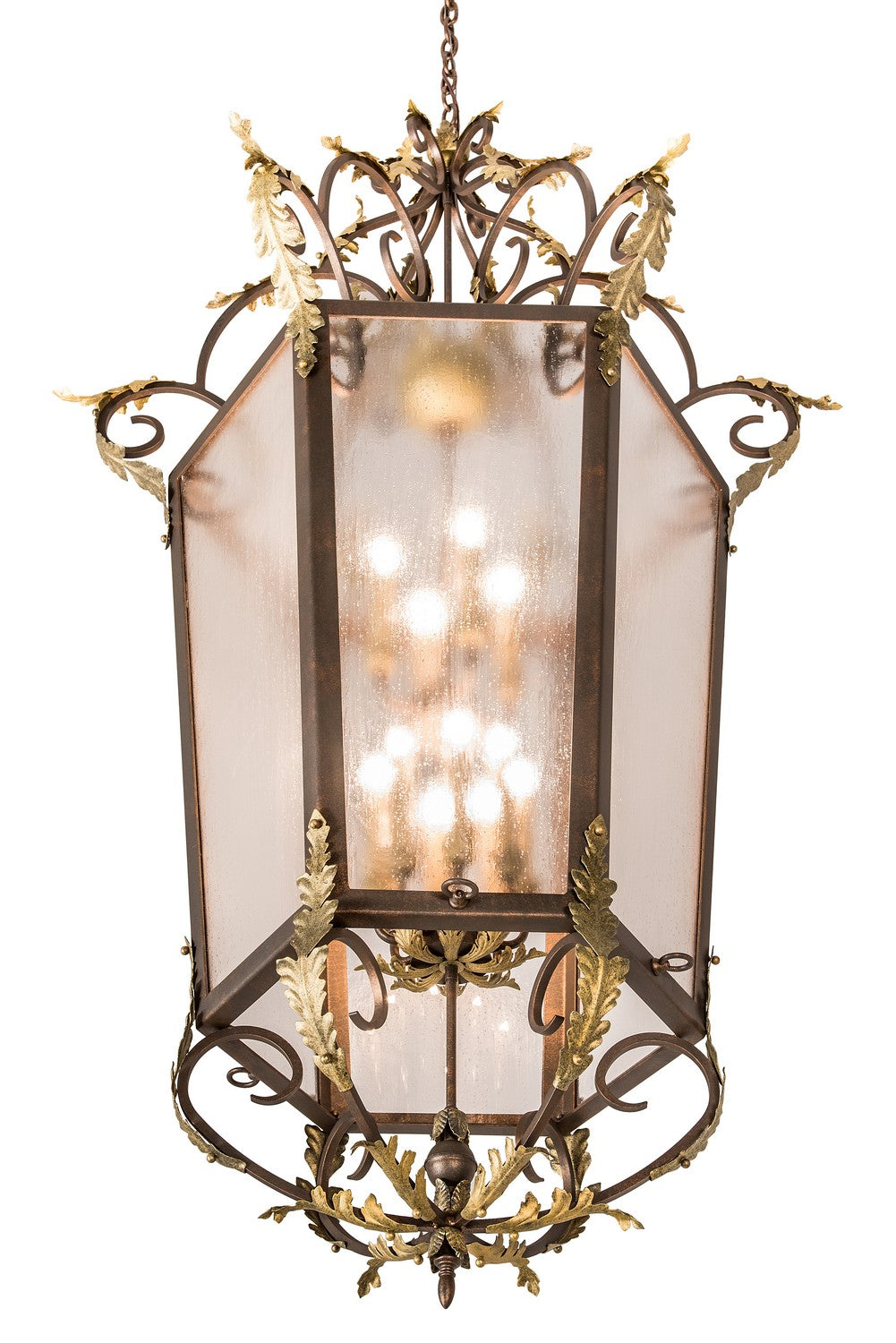 Meyda Tiffany - 194627 - 12 Light Pendant - Acanthus - Light Tobacco/Antique Gold