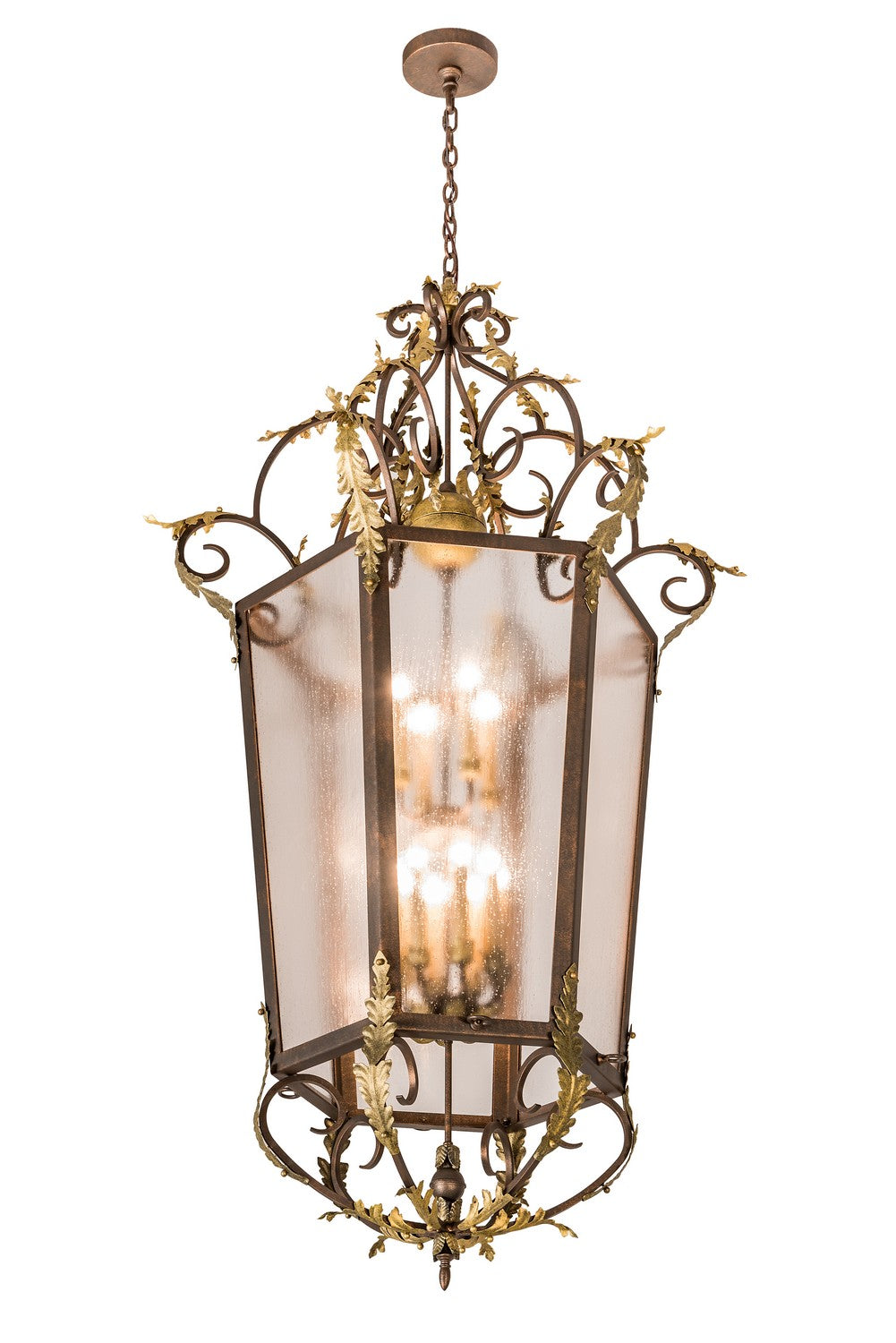 Meyda Tiffany - 194627 - 12 Light Pendant - Acanthus - Light Tobacco/Antique Gold