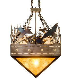 Meyda Tiffany - 194483 - 12 Light Pendant - Ducks In Flight - Dark Burnished Antique Copper