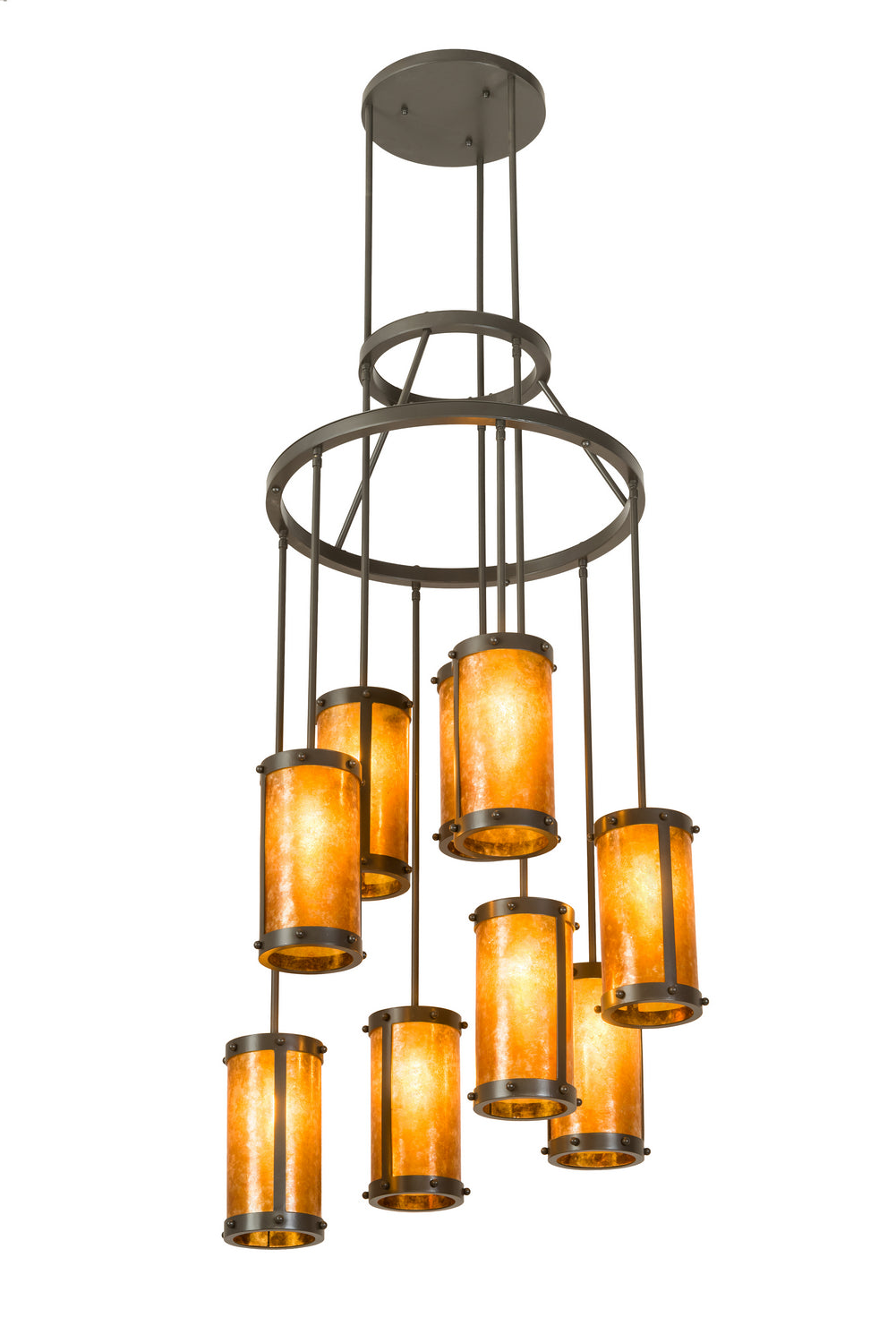 Meyda Tiffany - 190704 - Nine Light Chandelier - Cartier - Timeless Bronze