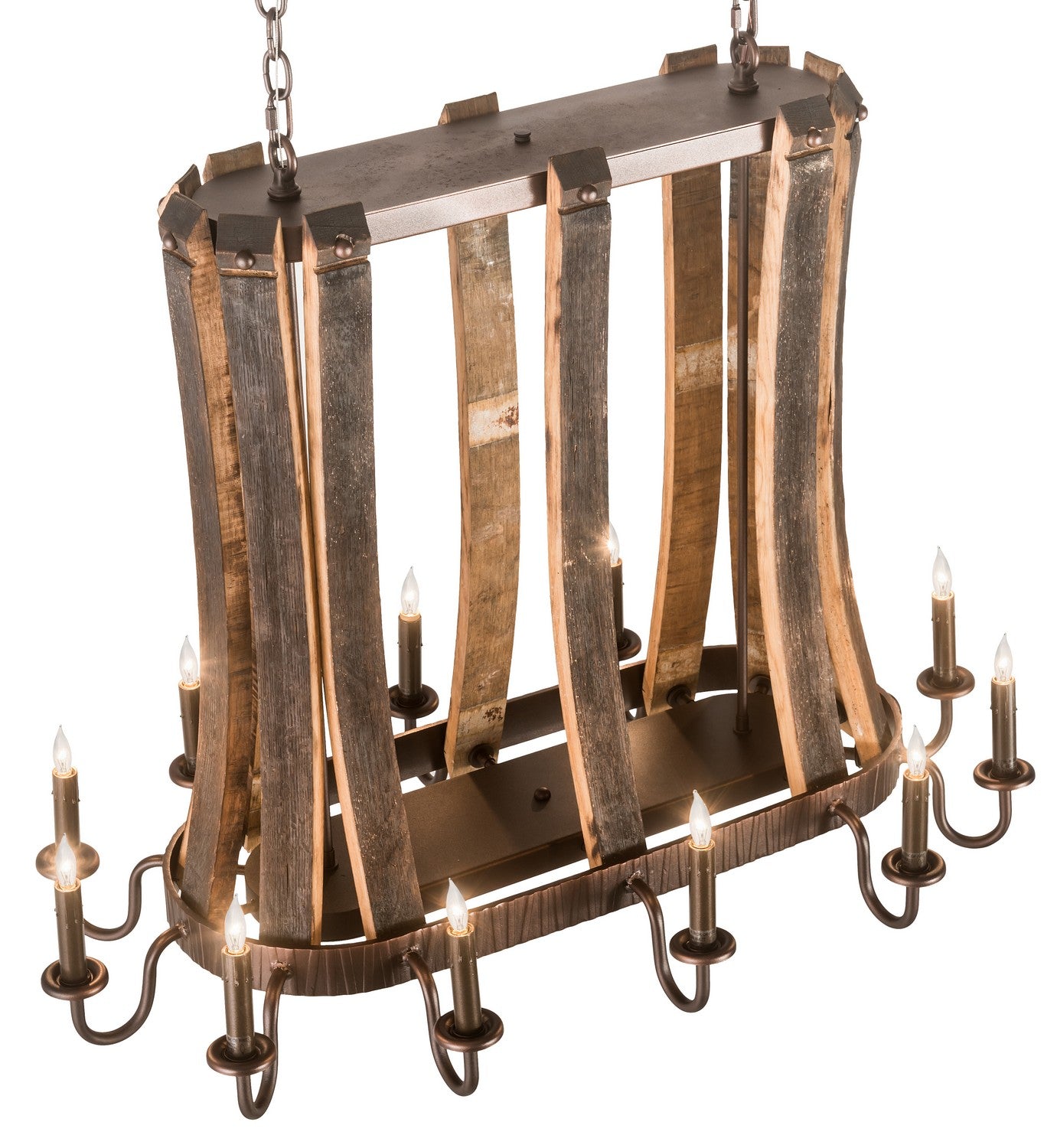 Meyda Tiffany - 191902 - 12 Light Chandelier - Barrel Stave - Mahogany Bronze