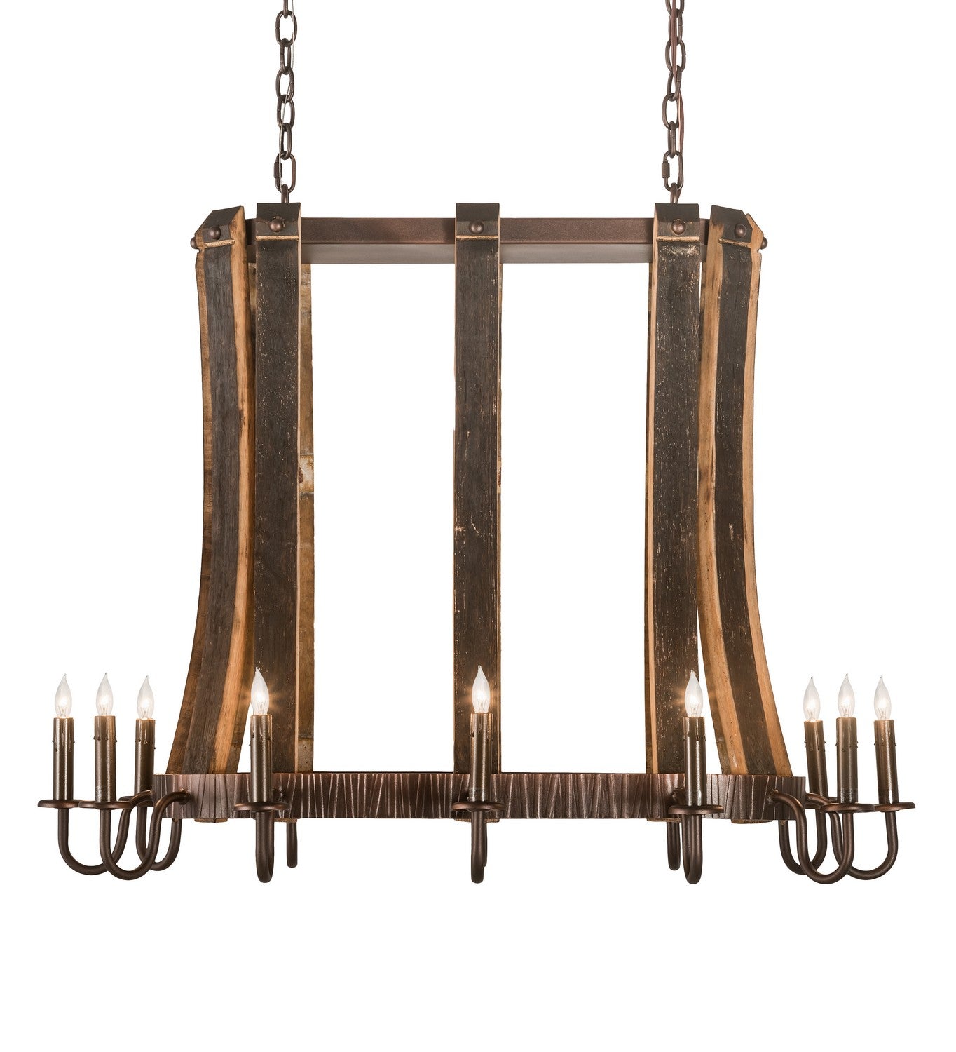 Meyda Tiffany - 191902 - 12 Light Chandelier - Barrel Stave - Mahogany Bronze