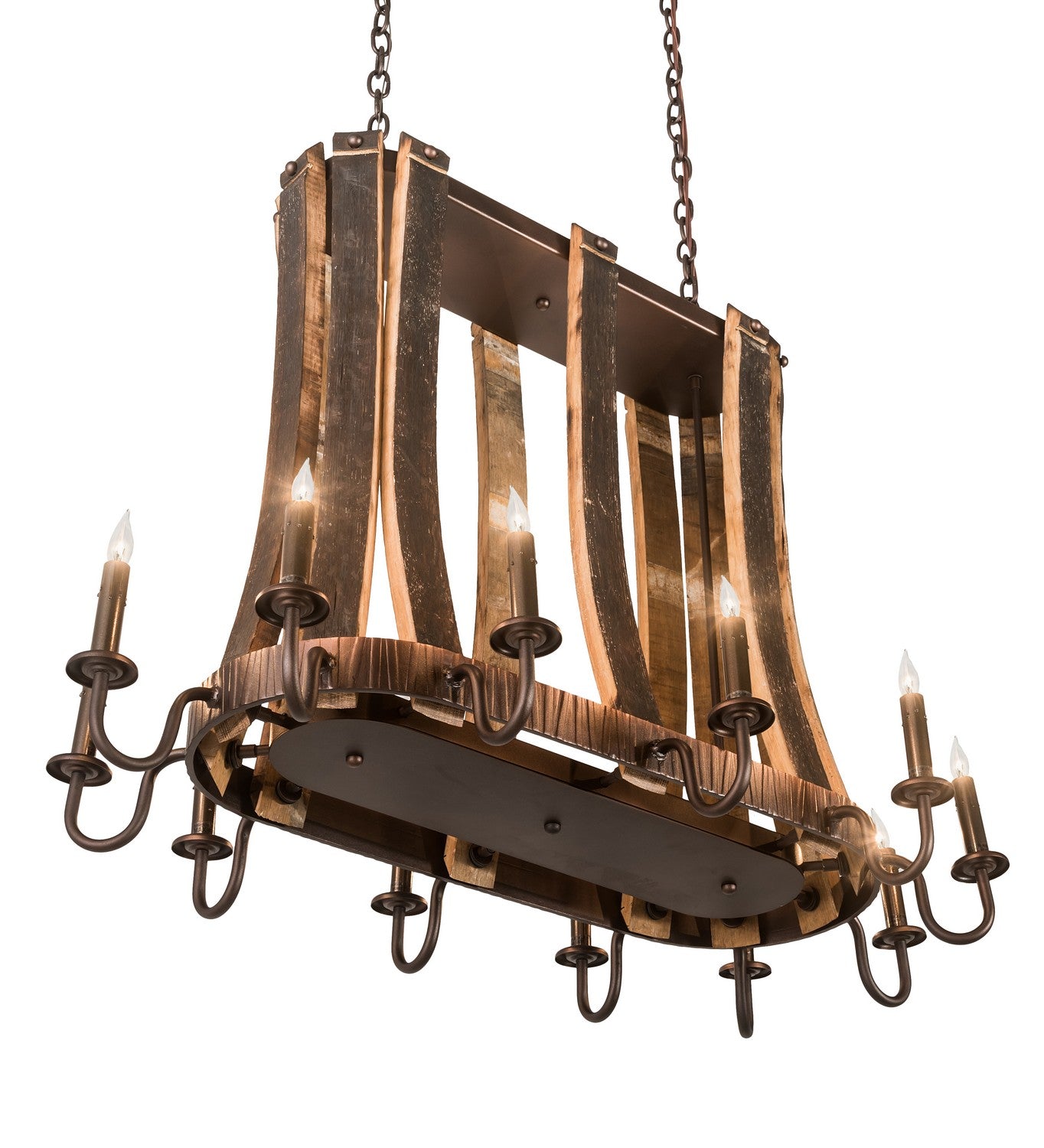 Meyda Tiffany - 191902 - 12 Light Chandelier - Barrel Stave - Mahogany Bronze