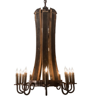 Meyda Tiffany - 191902 - 12 Light Chandelier - Barrel Stave - Mahogany Bronze