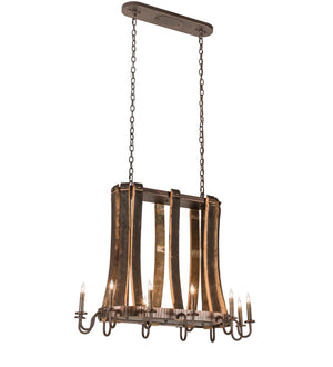 Meyda Tiffany - 191902 - 12 Light Chandelier - Barrel Stave - Mahogany Bronze