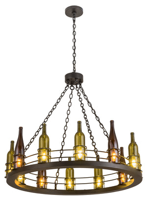 Meyda Tiffany - 192173 - 12 Light Chandelier - Tuscan Vineyard - Flat Black