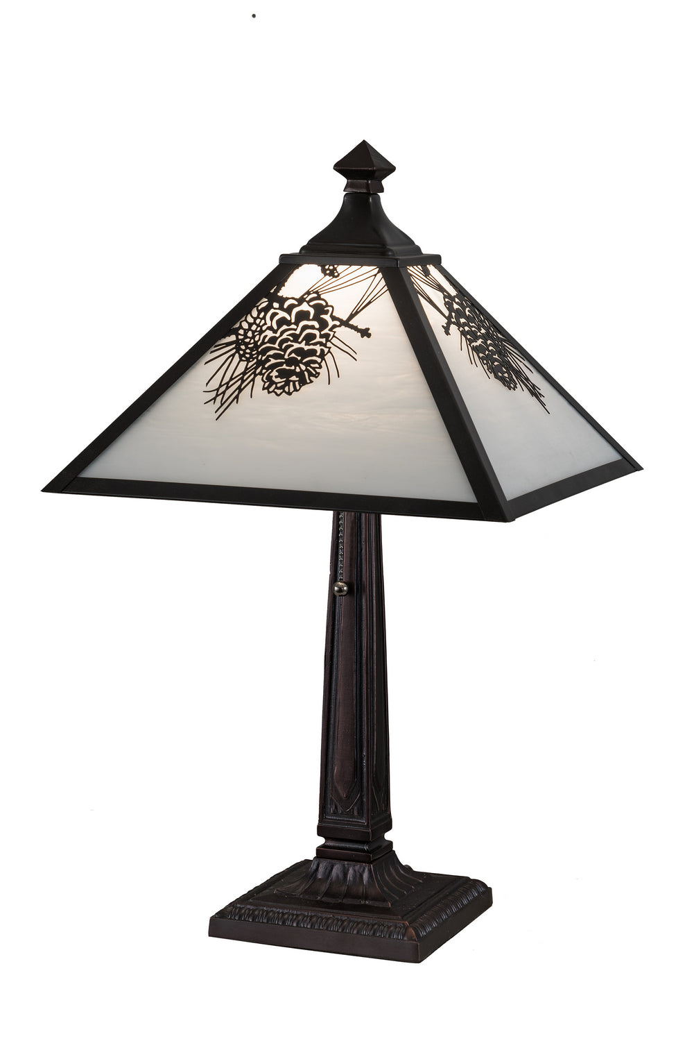 Meyda Tiffany - 192187 - One Light Table Lamp - Winter Pine - Oil Rubbed Bronze