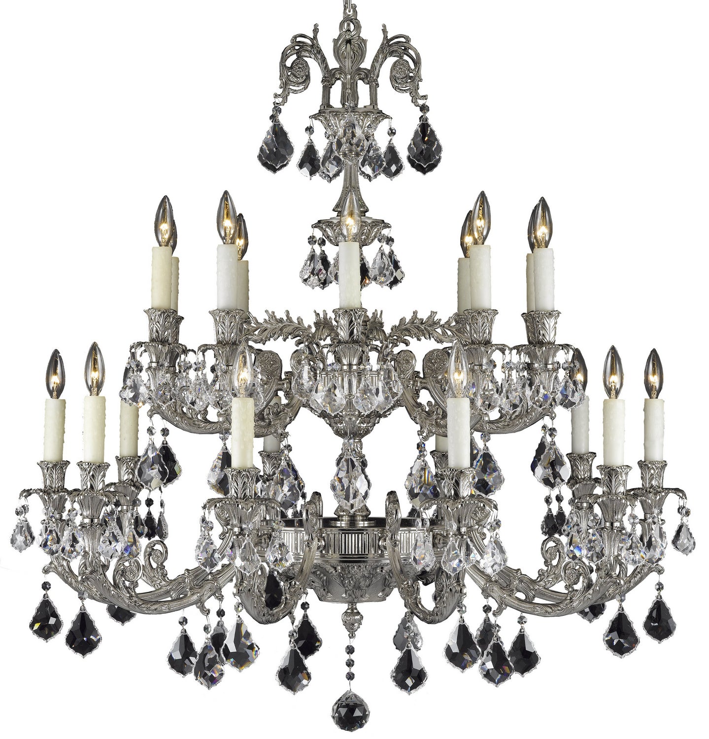 American Brass & Crystal - CH2009-A-08G-PI - 20 Light Chandelier - Finisterra - Silver