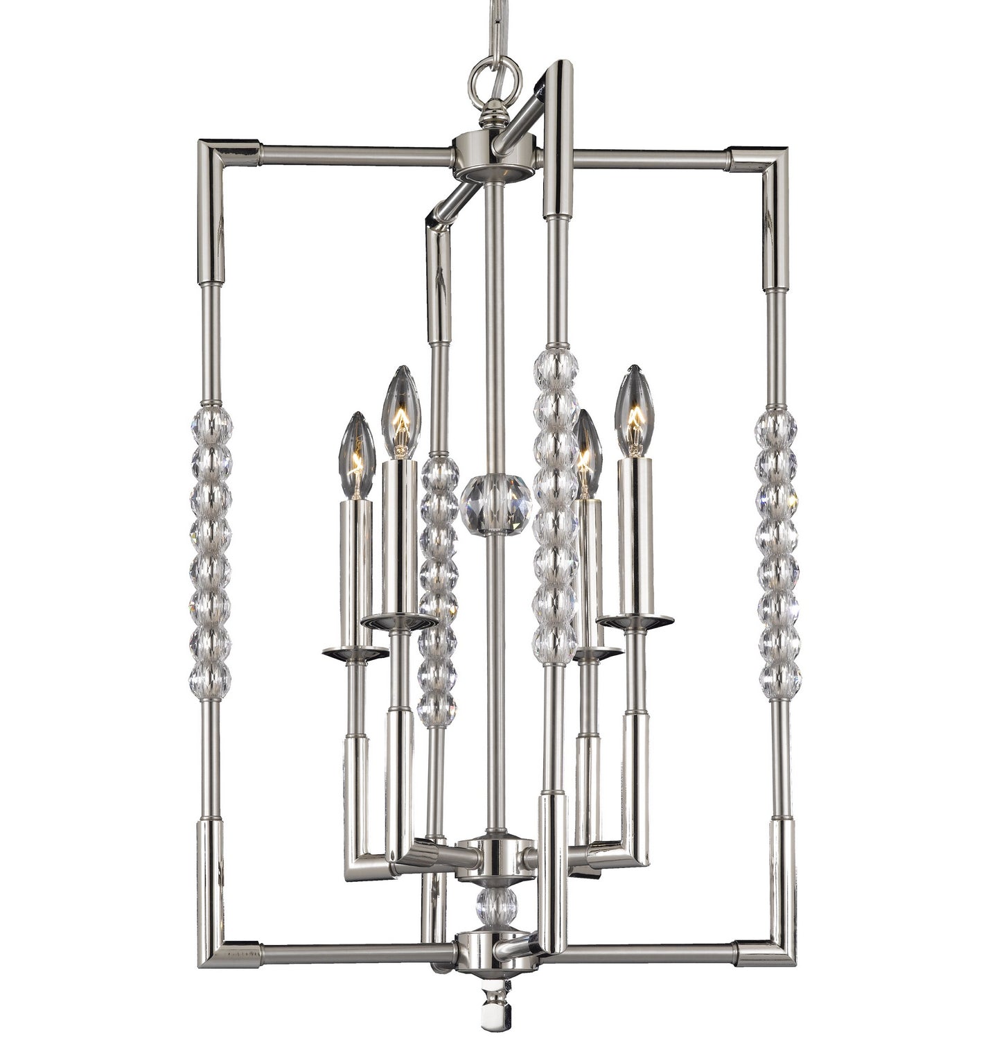 American Brass & Crystal - CH3502-37G-38G-ST - Four Light Chandelier - Magro - Pewter with Polished Nickel