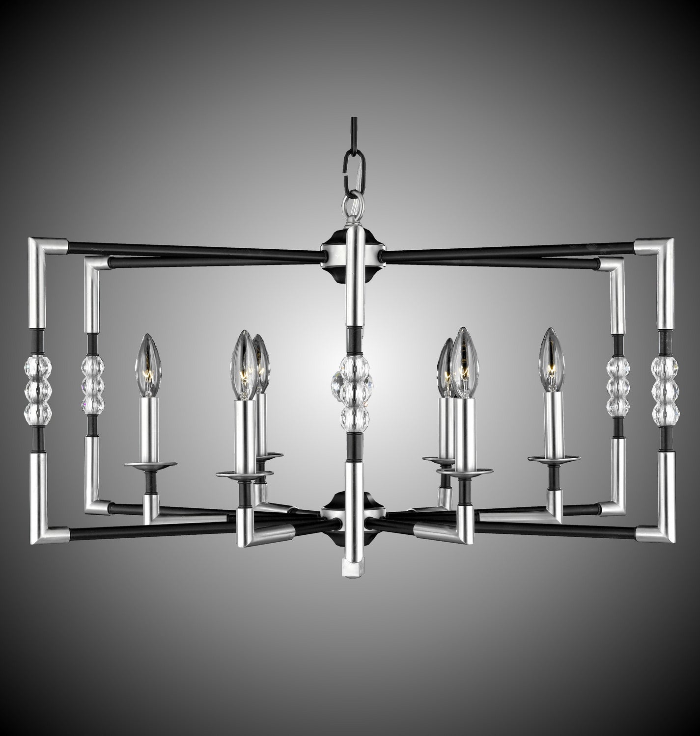 American Brass & Crystal - CH3604-35S-37G-ST - Six Light Chandelier - Magro - Old Bronze Satin w/Pewter Accents