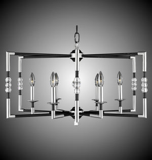 American Brass & Crystal - CH3604-35S-37G-ST - Six Light Chandelier - Magro - Old Bronze Satin w/Pewter Accents