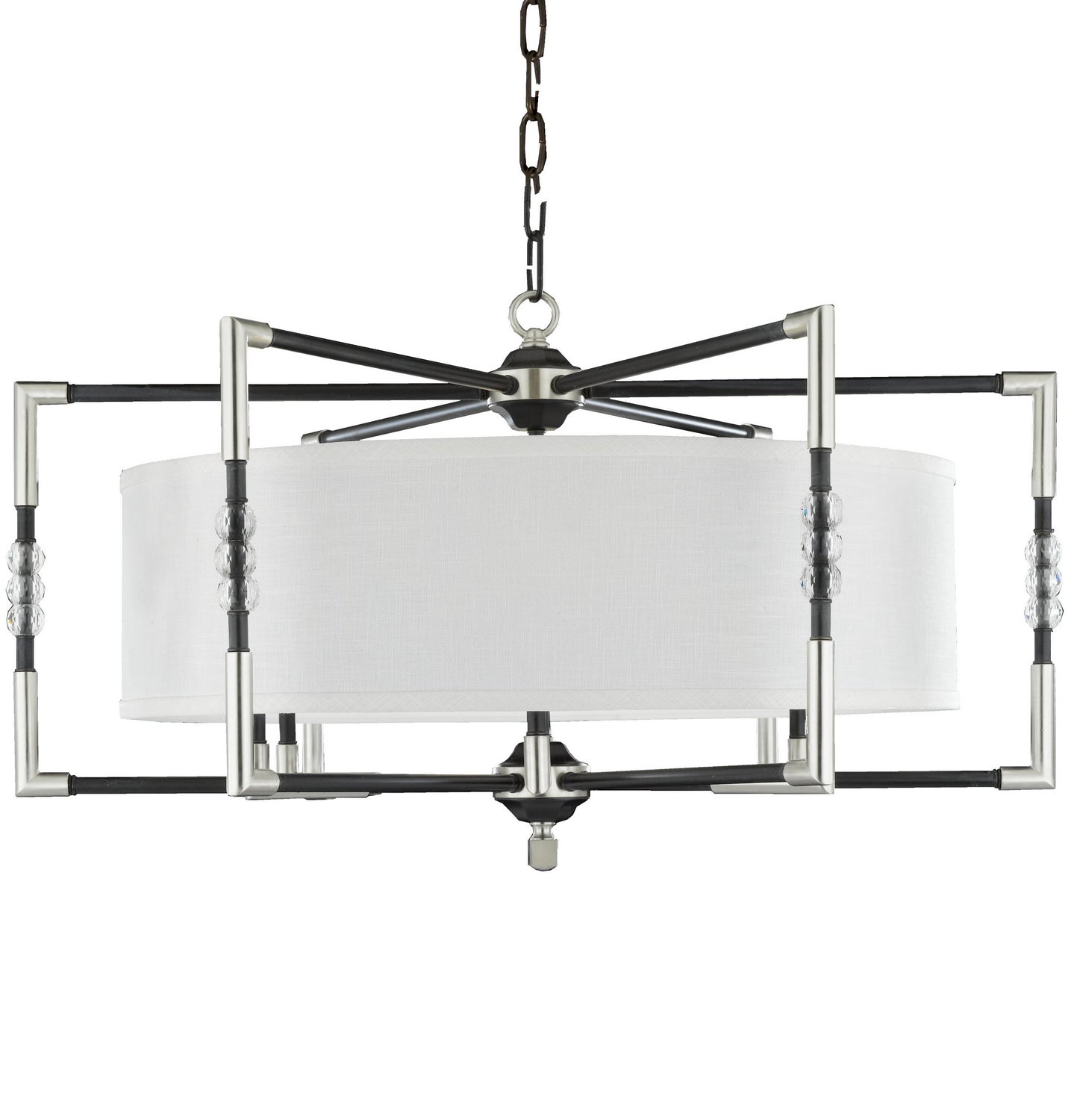 American Brass & Crystal - CH3704-35S-37G-ST-HL - Six Light Chandelier - Magro - Old Bronze Satin w/Pewter Accents