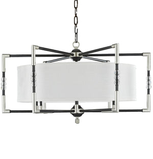 American Brass & Crystal - CH3704-35S-37G-ST-HL - Six Light Chandelier - Magro - Old Bronze Satin w/Pewter Accents