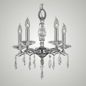 American Brass & Crystal - CH5502-G-37G-ST - Five Light Chandelier - Kaya - Pewter