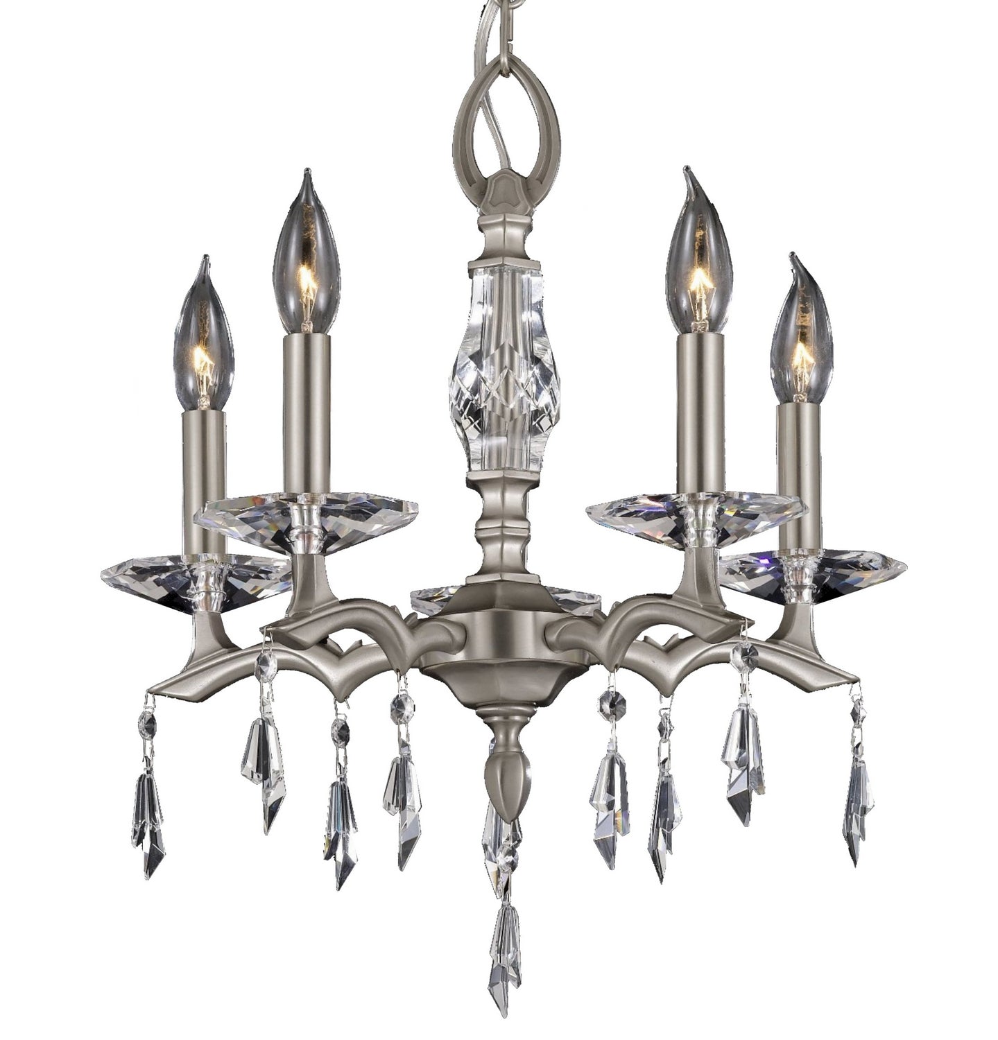 American Brass & Crystal - CH5502-G-37G-ST - Five Light Chandelier - Kaya - Pewter