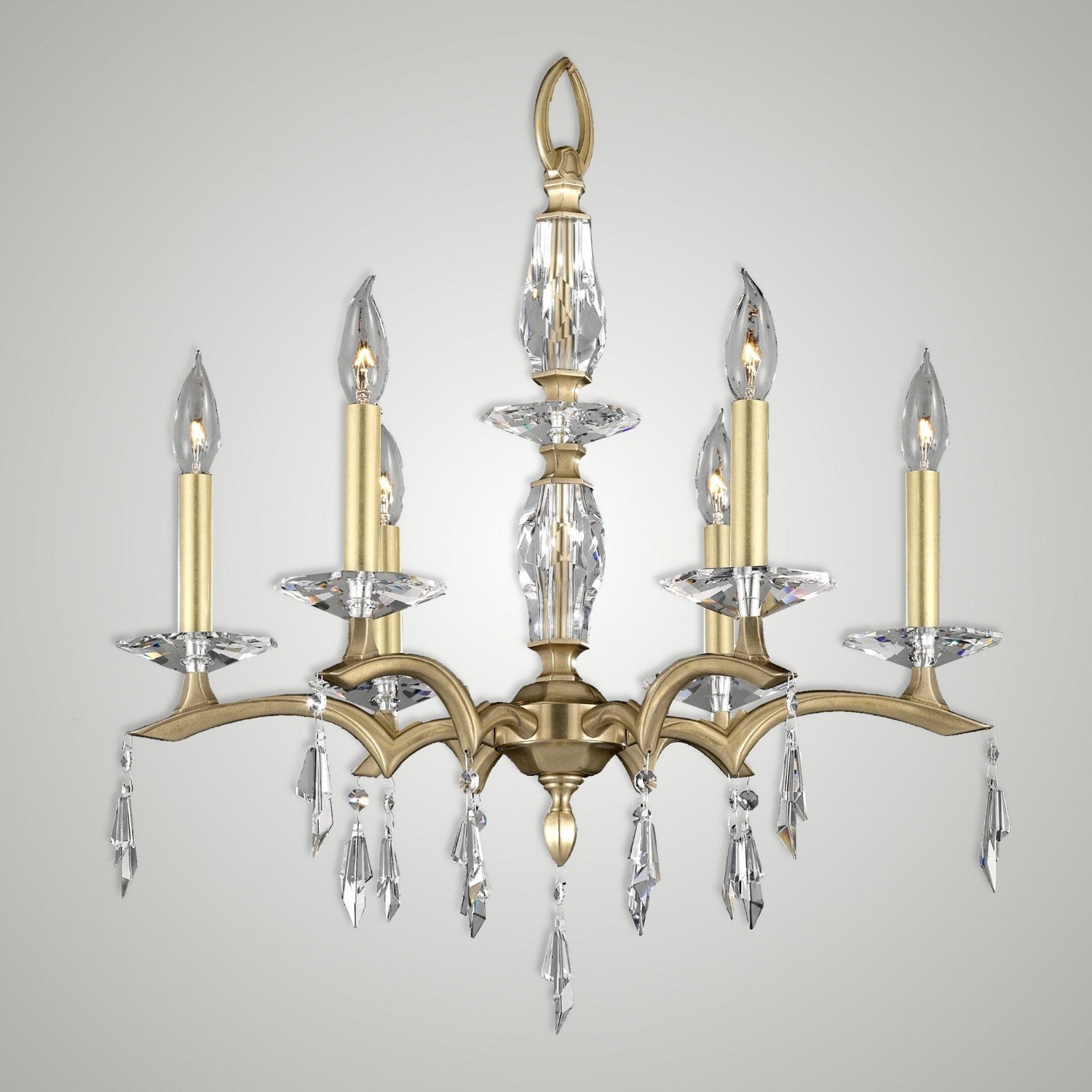 American Brass & Crystal - CH5503-G-36G-ST - Six Light Chandelier - Kaya - Polished Nickel