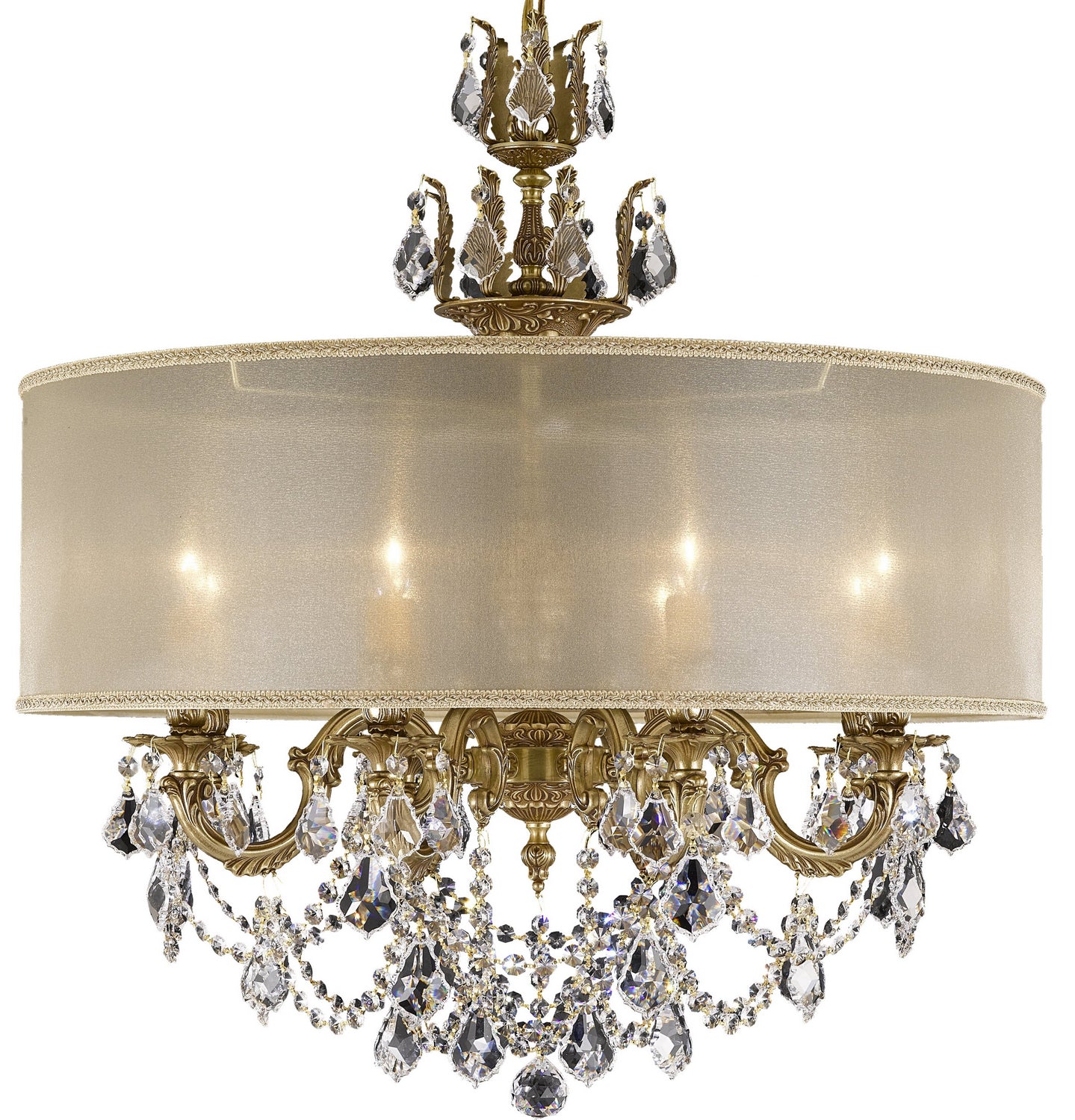 American Brass & Crystal - CH6542-A-03G-PI-PG - Eight Light Chandelier - Llydia - French Gold Glossy