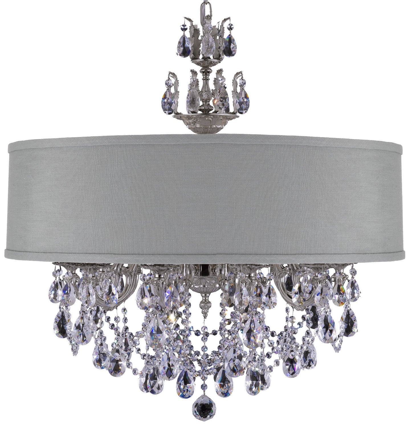 American Brass & Crystal - CH6562-O-08G-PI-GL - Ten Light Chandelier - Llydia - Silver