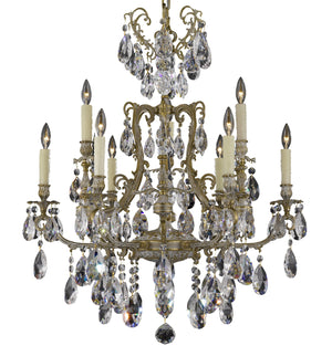 American Brass & Crystal - CH7423-O-04G-PI - Nine Light Chandelier - Parisian - Antique White Glossy