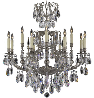 American Brass & Crystal - CH7425-O-07G-PI - 12 Light Chandelier - Parisian - Satin Nickel