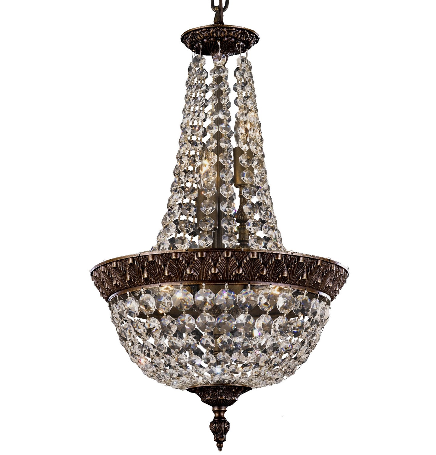 American Brass & Crystal - CH8512-P-23S - Six Light Chandelier - Corinthian - Empire Bronze