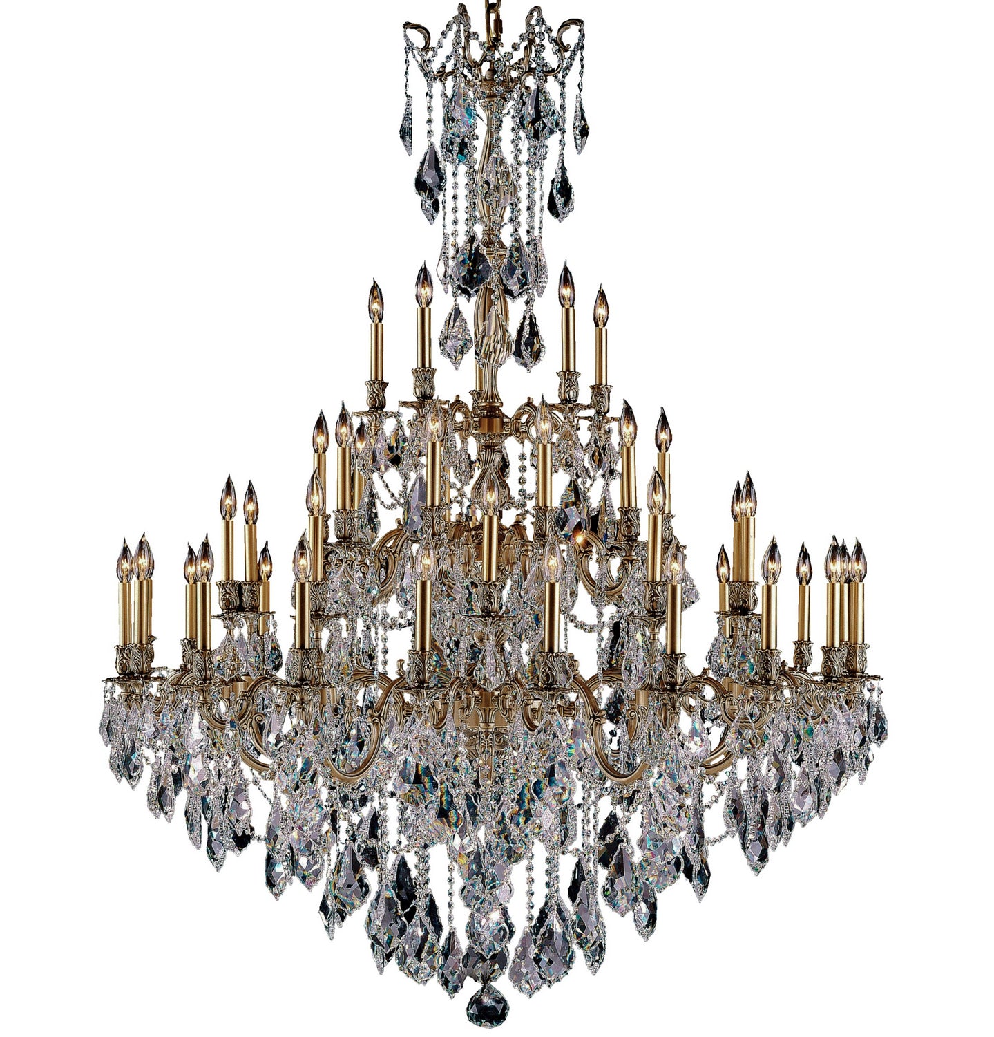 American Brass & Crystal - CH9324-A-02G-ST - 45 Light Chandelier - Elise - Antique Black Glossy