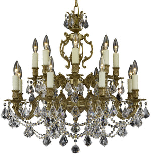 American Brass & Crystal - CH9572-A-03G-PI - 16 Light Chandelier - Rosetta - French Gold Glossy