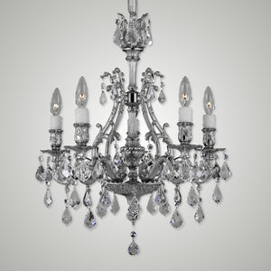 American Brass & Crystal - CH9630-A-08G-PI - Five Light Chandelier - Chateau - Silver