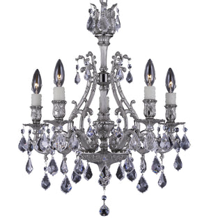 American Brass & Crystal - CH9630-A-08G-PI - Five Light Chandelier - Chateau - Silver