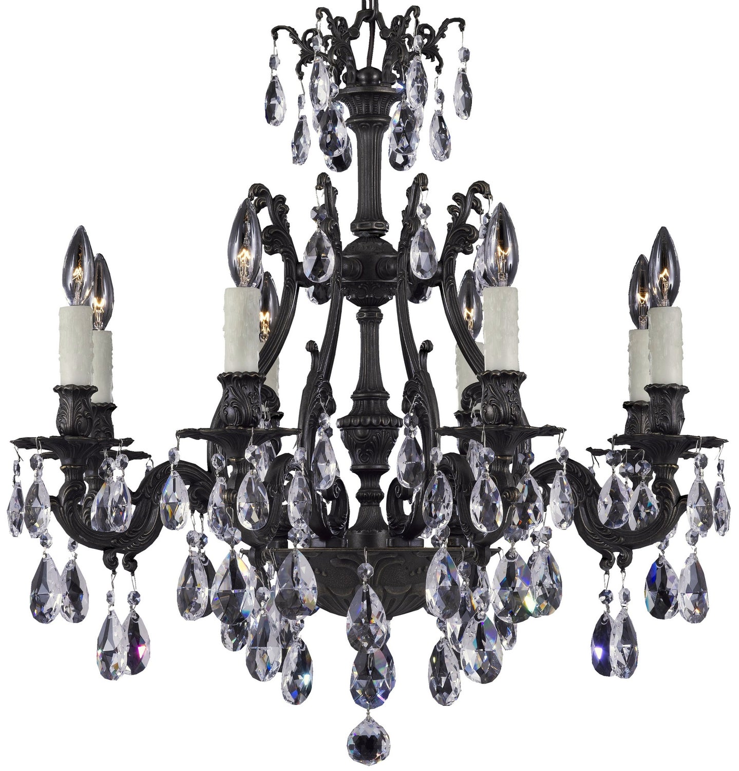 American Brass & Crystal - CH9632-O-23S-PI - Eight Light Chandelier - Chateau - Empire Bronze