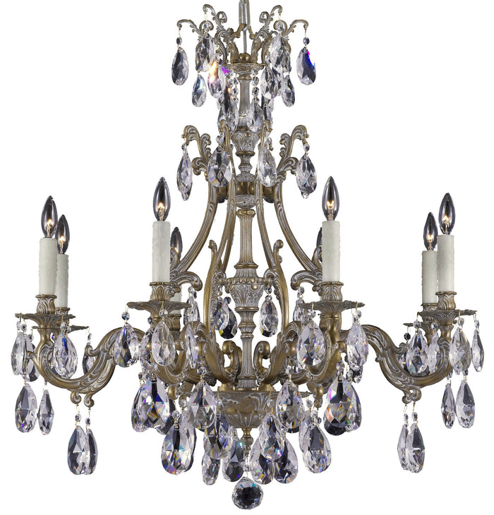 American Brass & Crystal - CH9633-O-04G-PI - Eight Light Chandelier - Chateau - Antique White Glossy