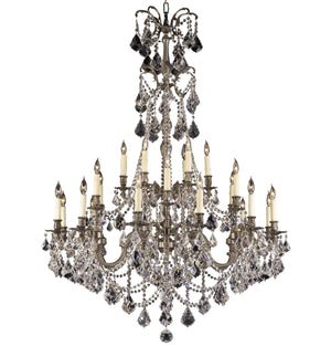 American Brass & Crystal - CH9866-A-10G-PI - 24 Light Chandelier - Sterling - Antique Silver