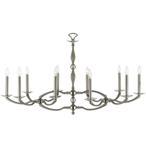 American Brass & Crystal - IL5347-37G-38G-ST - Ten Light Linear Chandelier - Kensington - Pewter with Polished Nickel