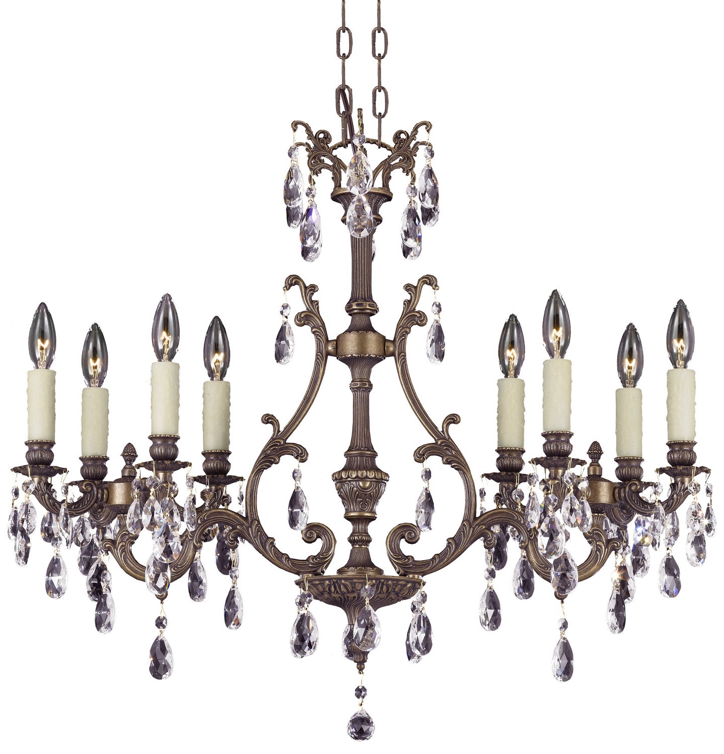 American Brass & Crystal - IL9671-2-O-21S-PI - Eight Light Island Pendant - Chateau - Palace Bronze