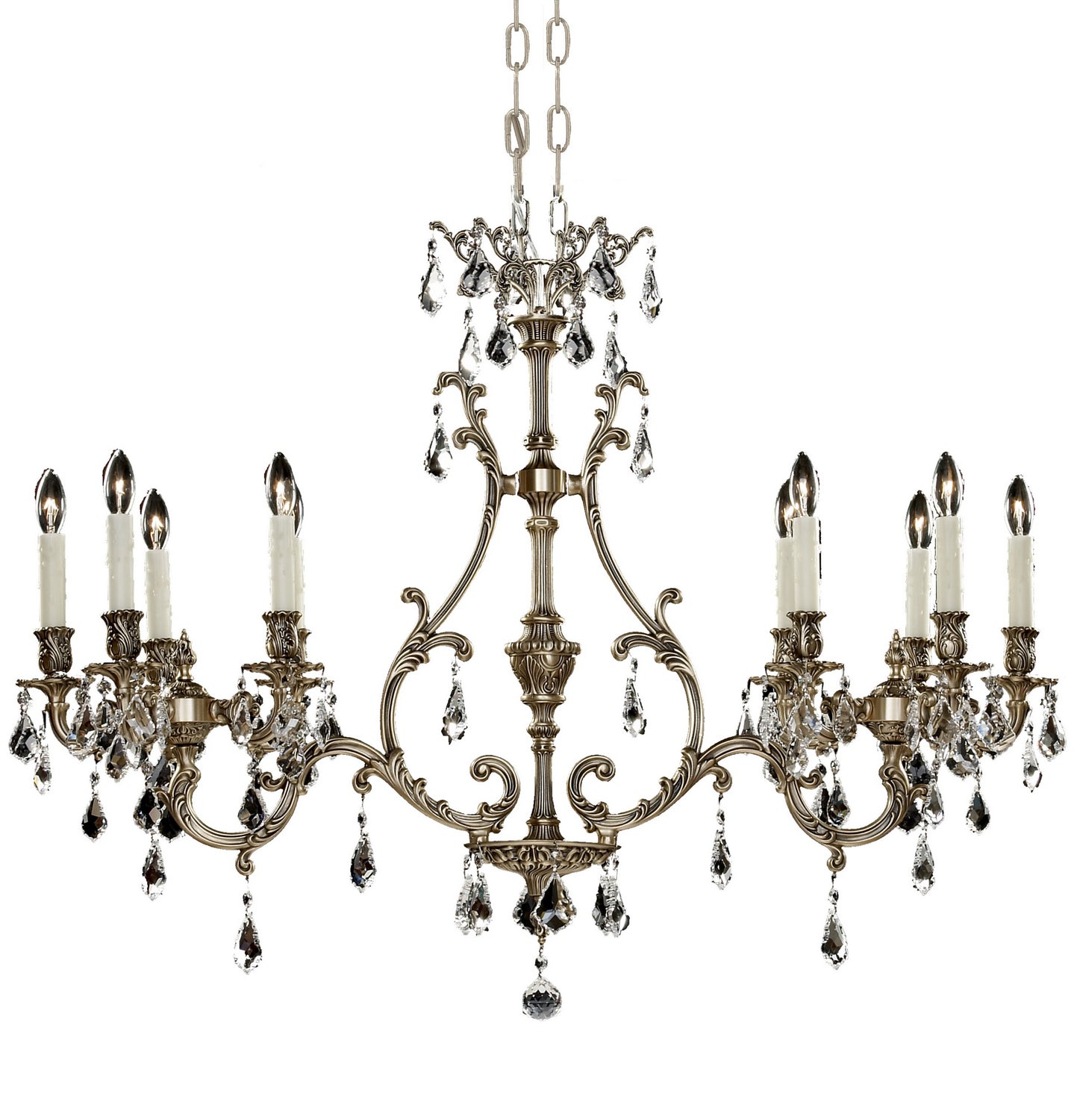 American Brass & Crystal - IL9672-2-A-02G-PI - Ten Light Island Pendant - Chateau - Antique Black Glossy