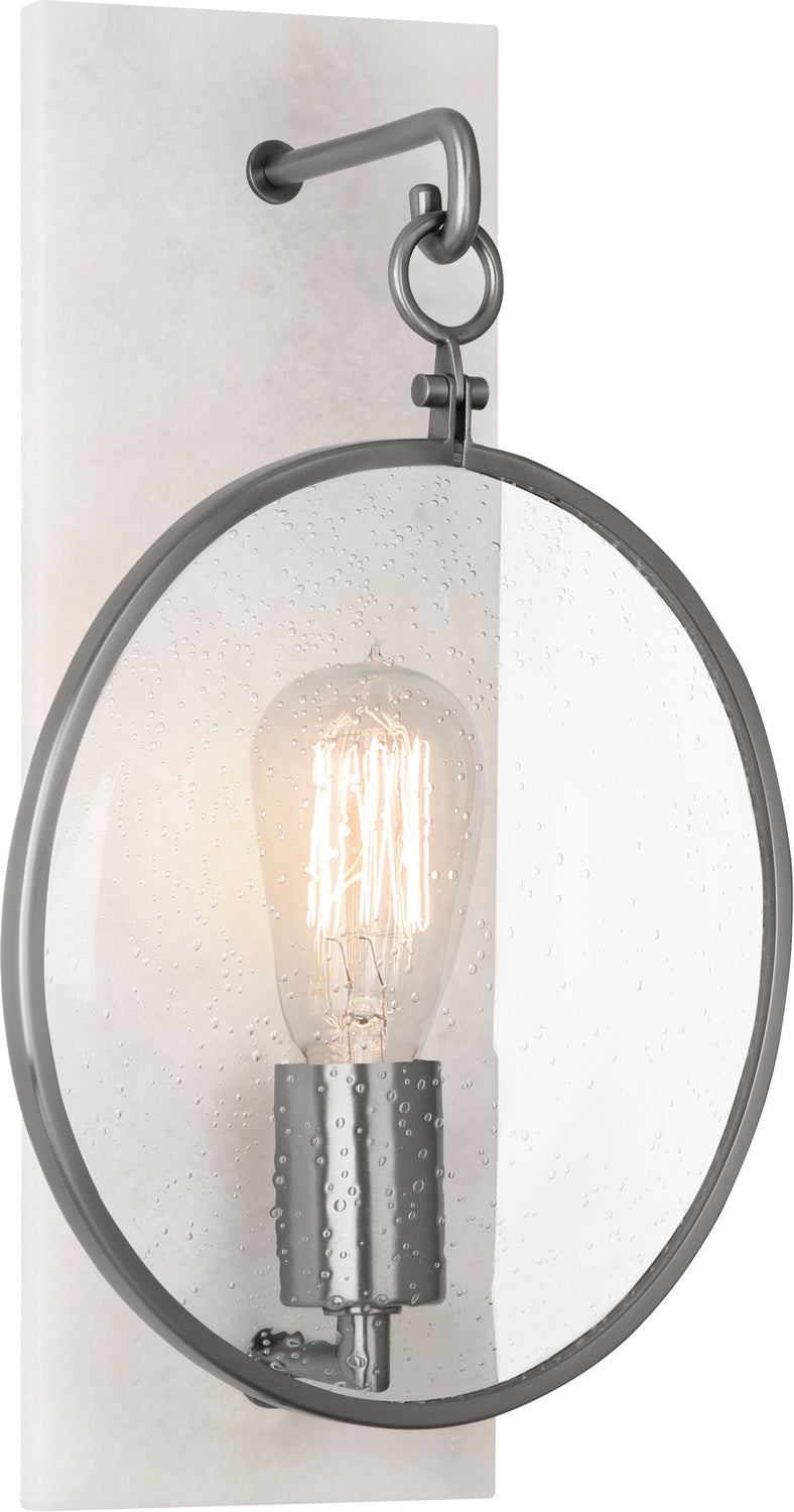 Robert Abbey - 1418 - One Light Wall Sconce - Fineas - Dark Antique Nickel w/Alabaster Stone Back