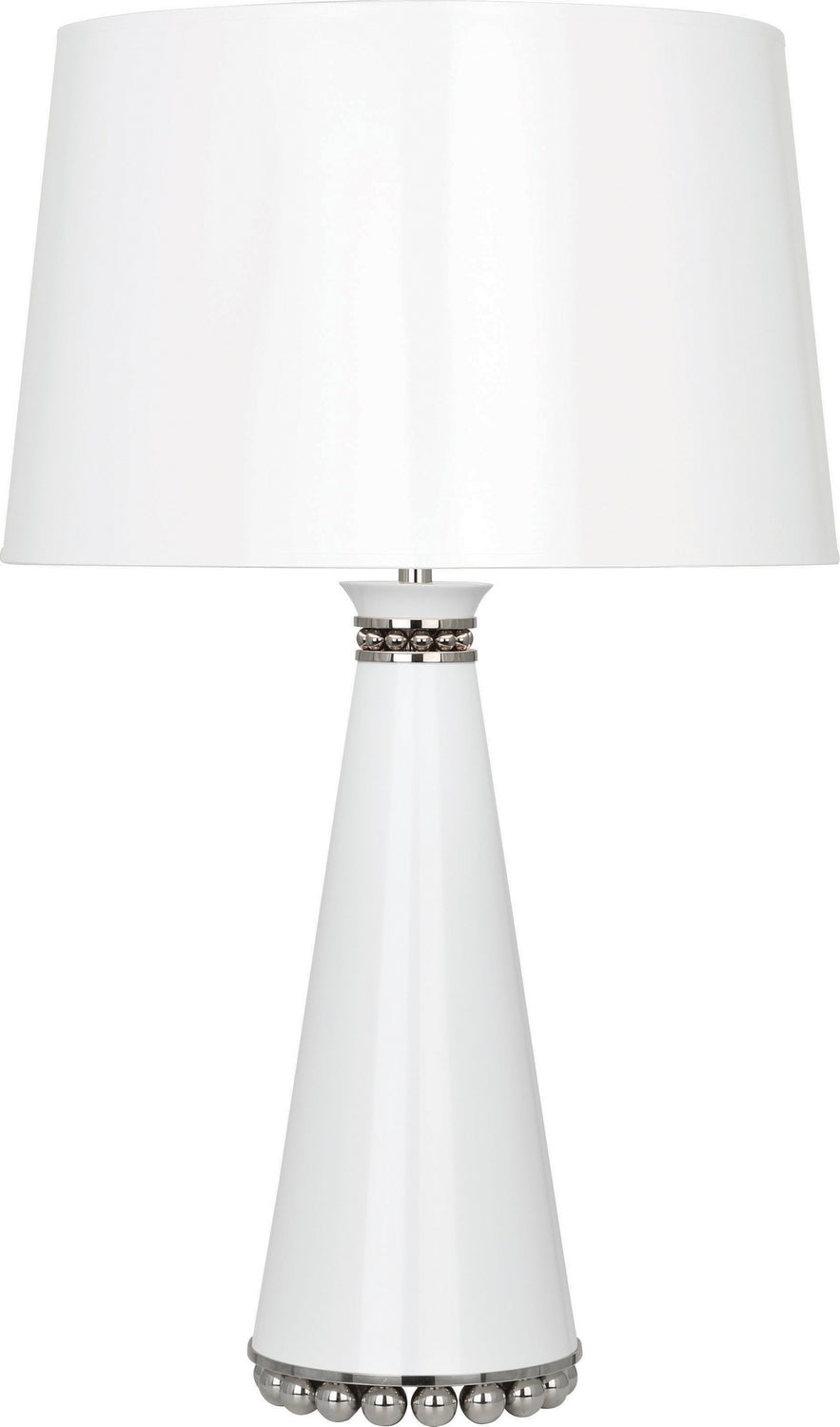 Robert Abbey - LY45 - One Light Table Lamp - Pearl - Lily Lacquered Paint, Polished Nickel