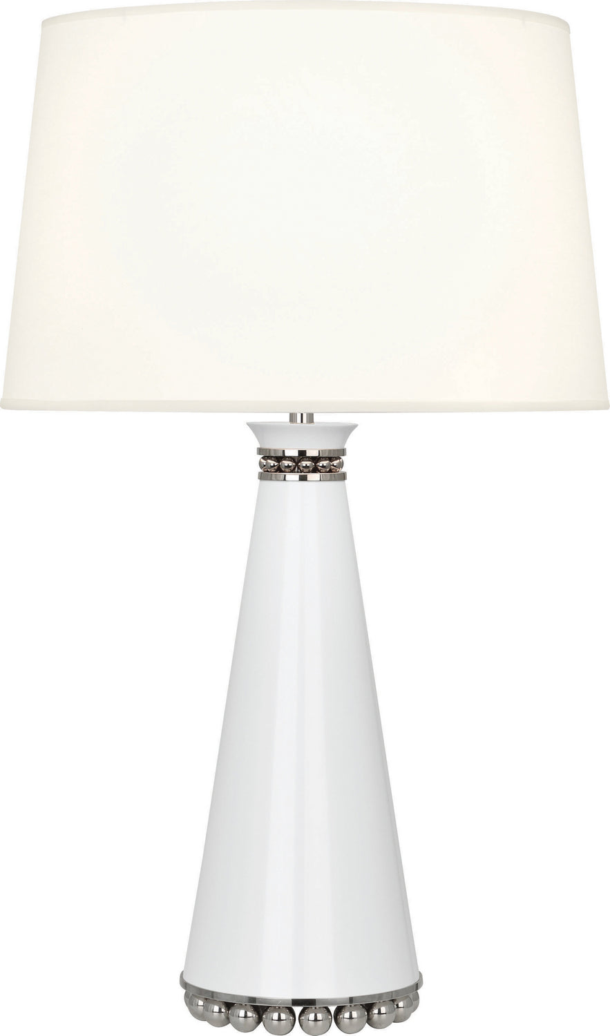 Robert Abbey - LY45X - One Light Table Lamp - Pearl - Lily Lacquered Paint, Polished Nickel